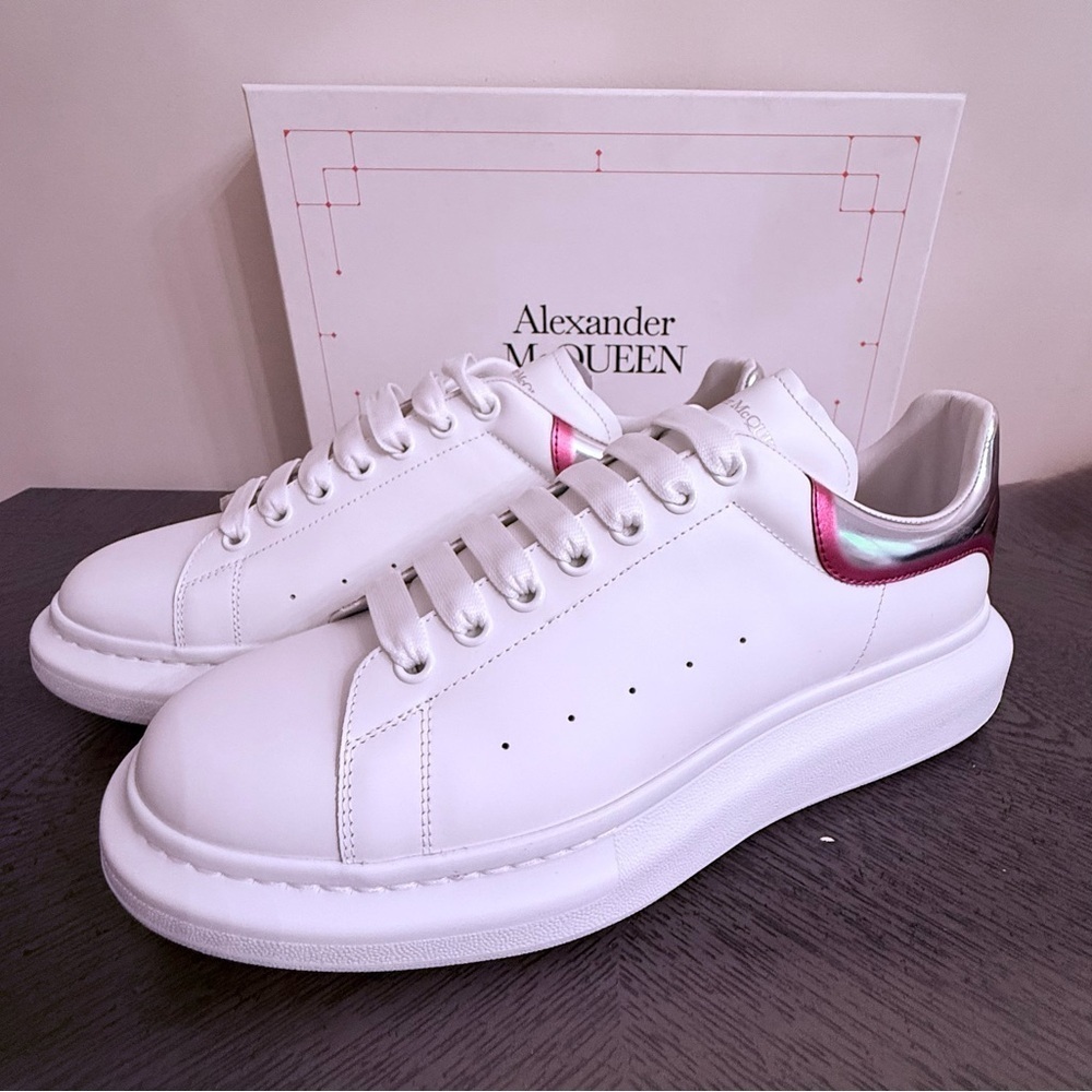 New Alexander McQueen Men’s Leather Low-Top Sneakers size 46 US 13 - Picture 4 of 11